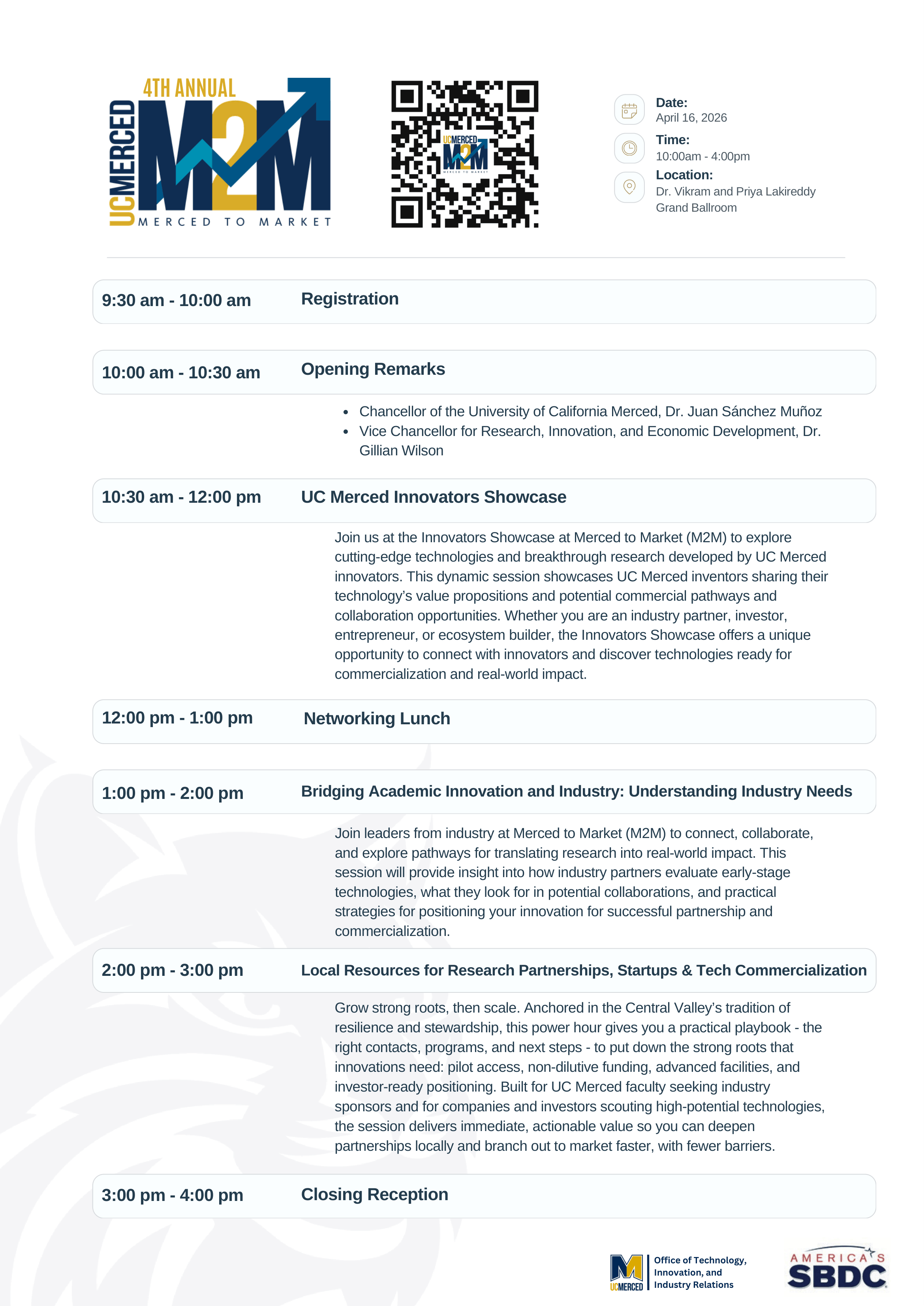 Merced to Market Agenda