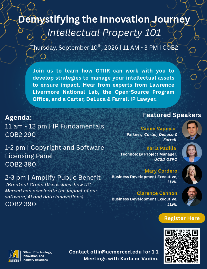 Demystifying the Innovation Journey: Intellectual Property 101 event flyer